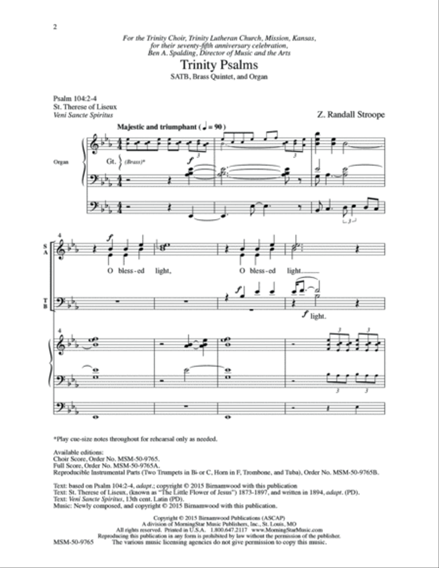 Trinity Psalms Trinity Psalms 4-Part scores gallery preview page 2