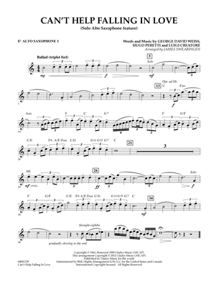 Can't Help Falling In Love (Solo Alto Saxophone Feature) - Eb Alto Saxophone 1