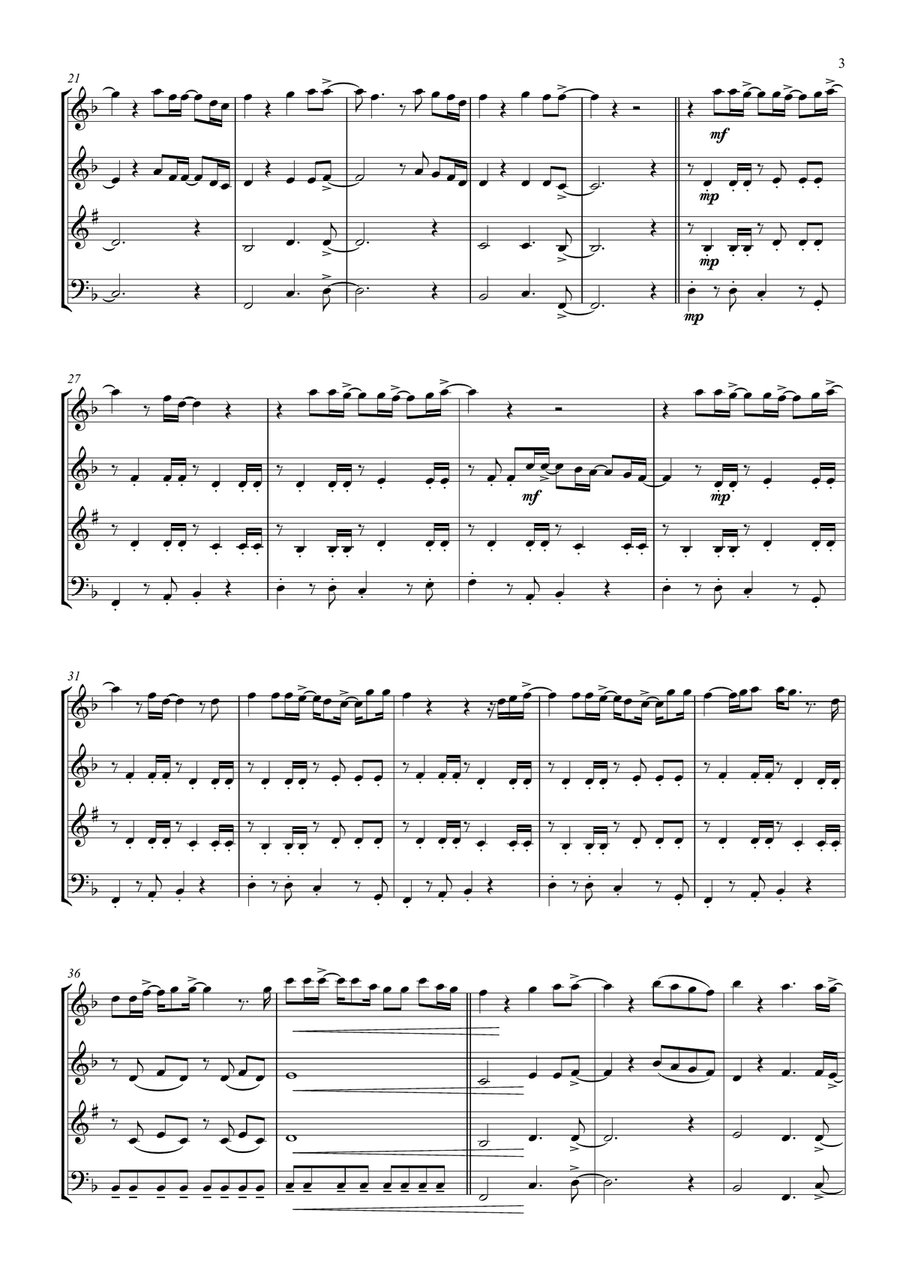 One Call Away Woodwind Quartet scores gallery preview page 3