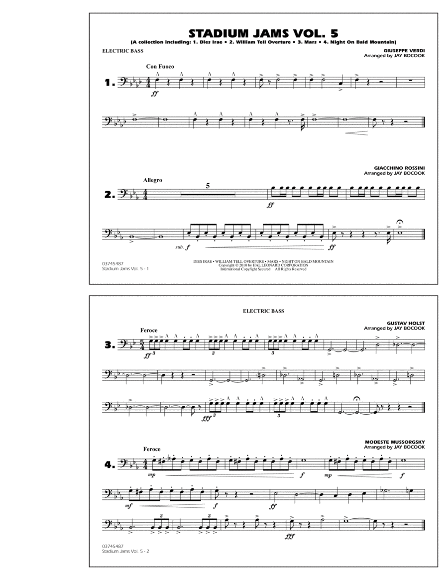 Stadium Jams: Vol. 5 - Electric Bass Bass Guitar scores gallery preview page 1