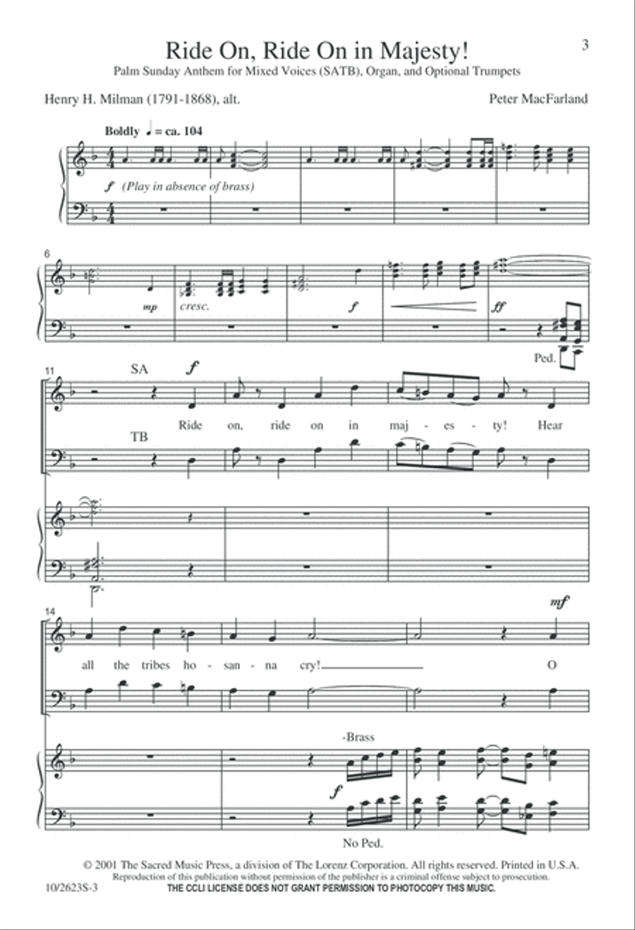 Ride on, Ride on in Majesty 4-Part scores gallery preview page 3