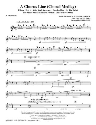 A Chorus Line (Medley) (arr. Ed Lojeski) - Trumpet 1 in Bb