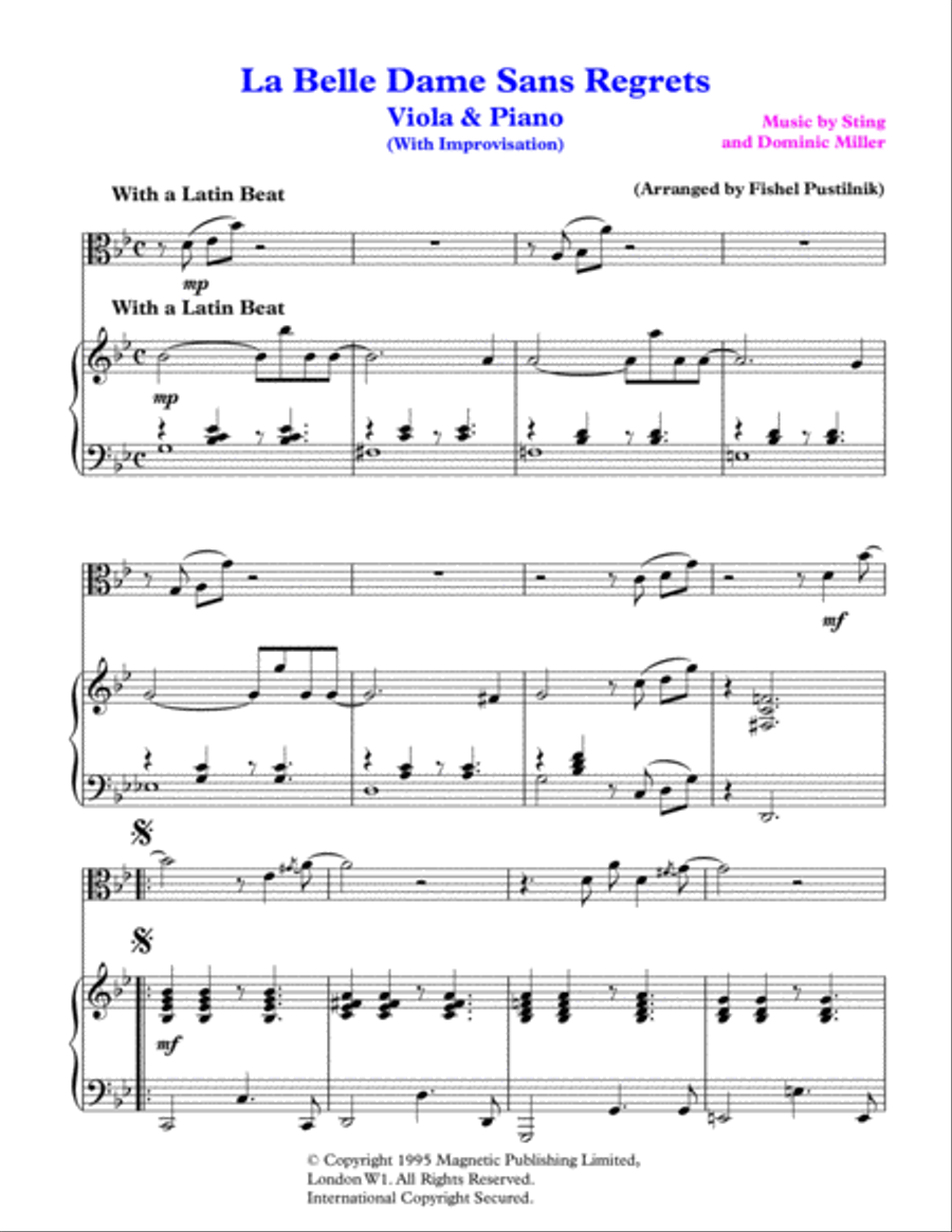 La Belle Dame Sans Regrets Viola scores gallery preview page 2
