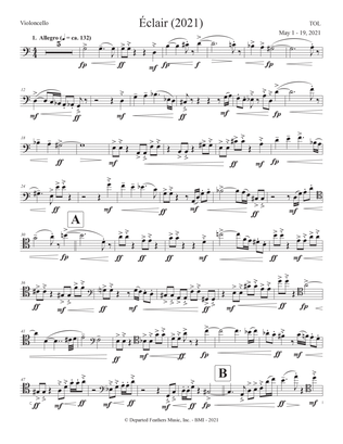 Éclair (2021) cello part