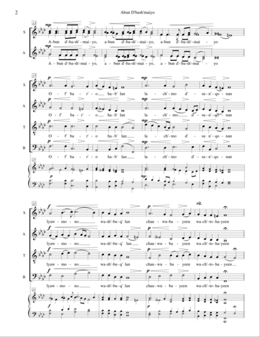 Abun D'bash'maiyo 4-Part scores gallery preview page 2