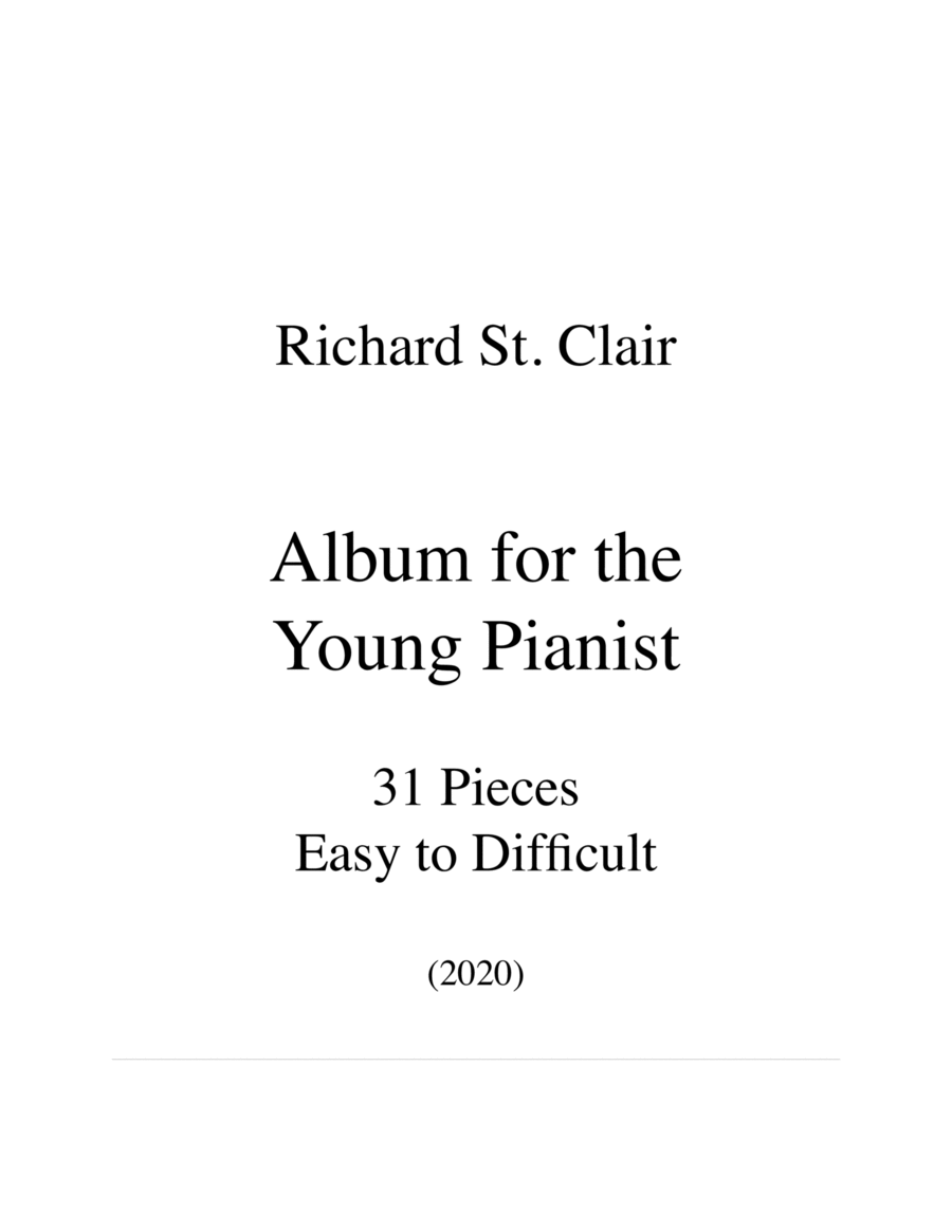 ALBUM FOR THE YOUNG PIANIST: 31 Pieces Easy to Difficult image number null