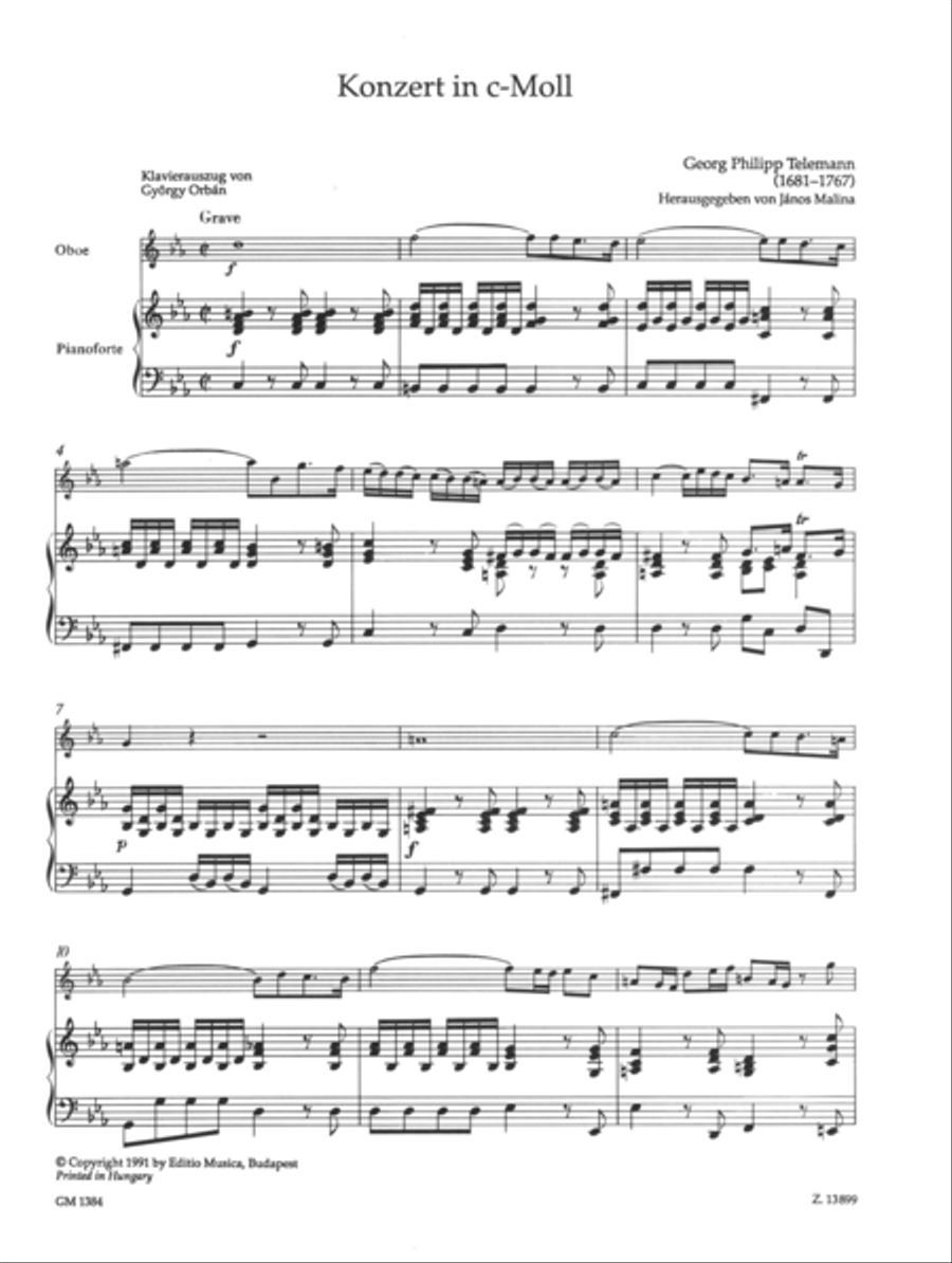 Concerto for oboe in C minor Piano scores gallery preview page 2