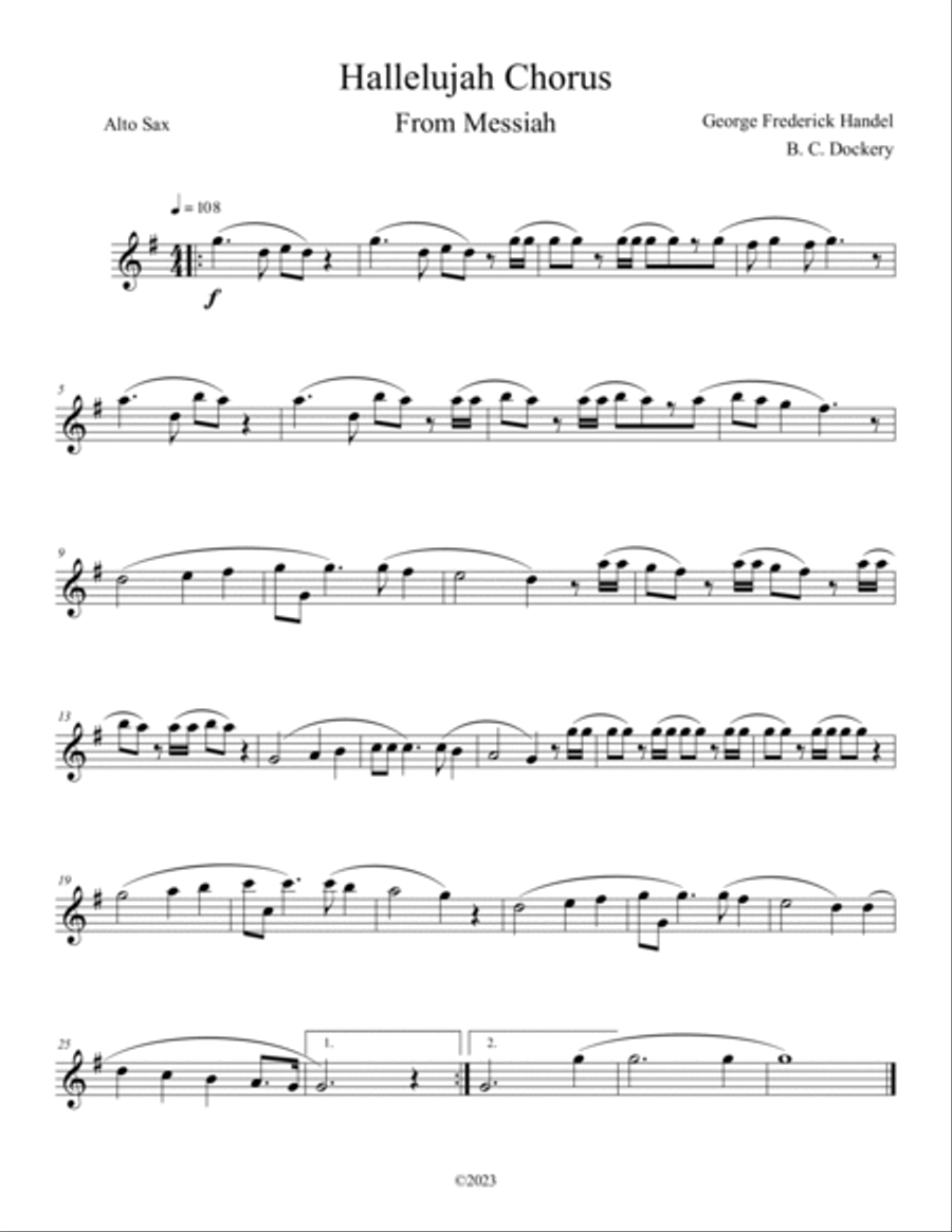 Hallelujah Chorus from Messiah (Alto and Tenor Sax Duet with Piano Accompaniment) Woodwind Duet scores gallery preview page 4