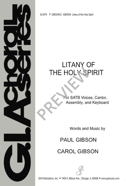 Litany of the Holy Spirit - SATB edition image number null