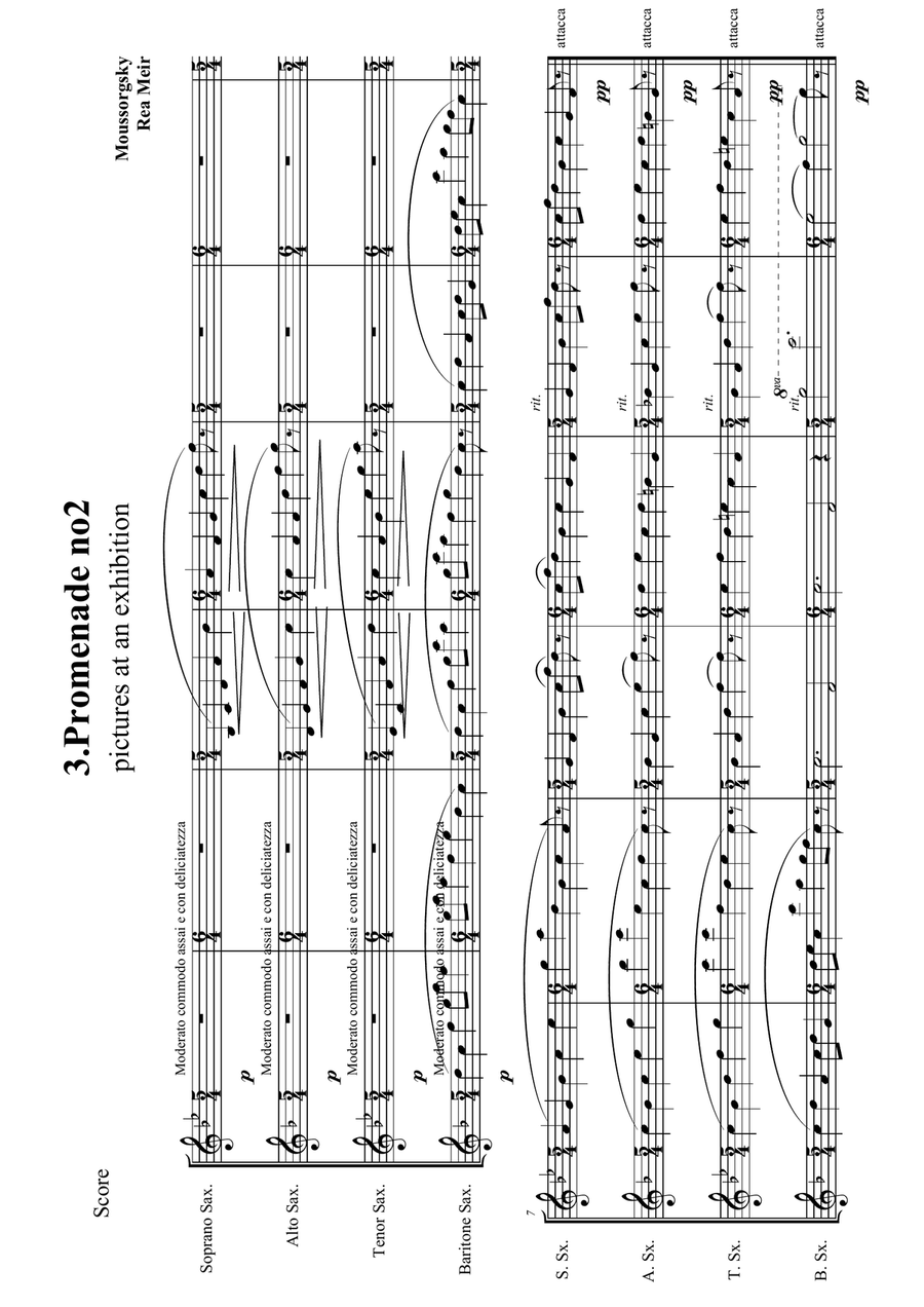 Pictures At An Exhibition Woodwind Quartet scores gallery preview page 6