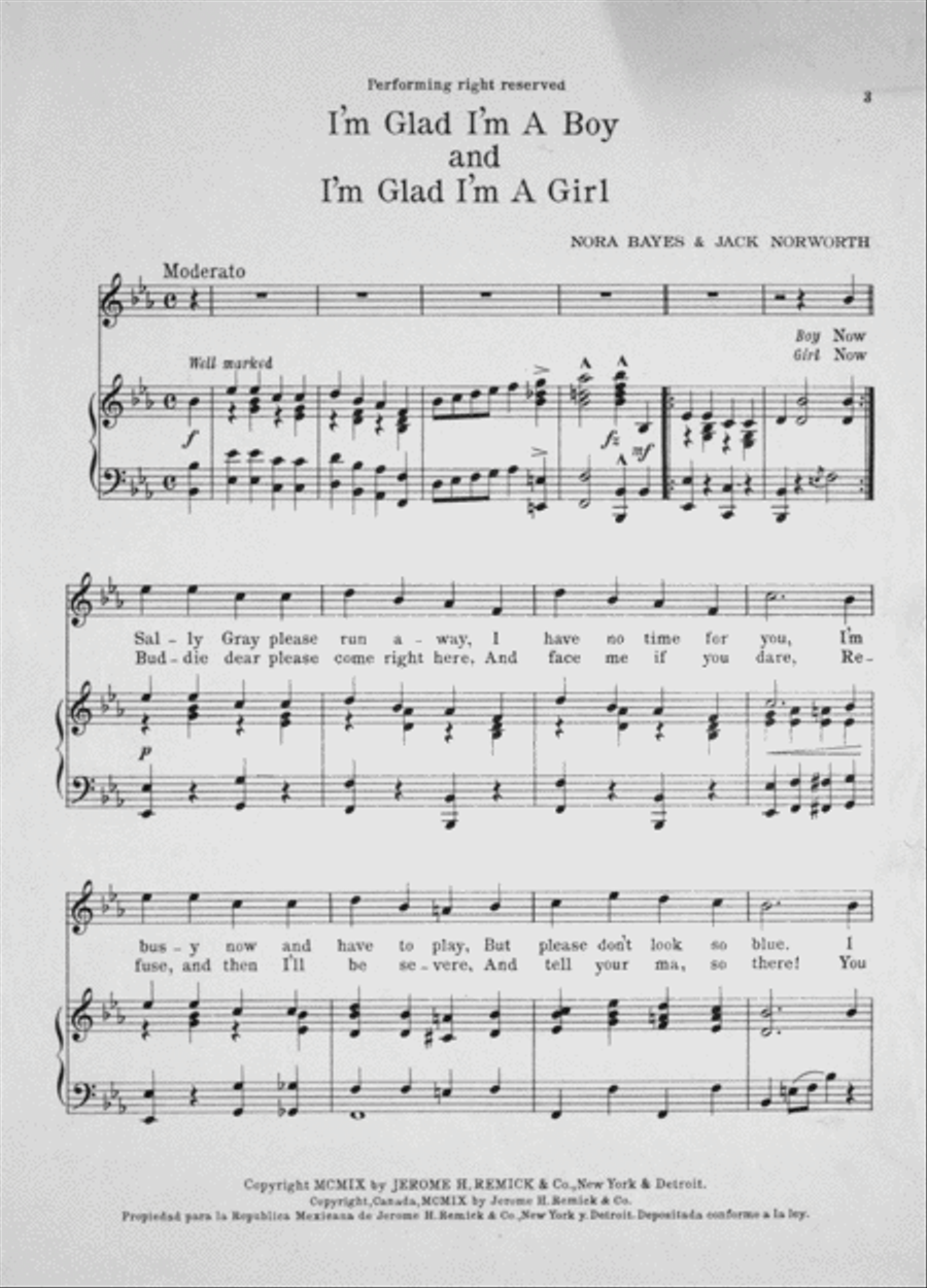 I'm Glad I'm a Boy and I'm Glad I'm a Girl Voice scores gallery preview page 2