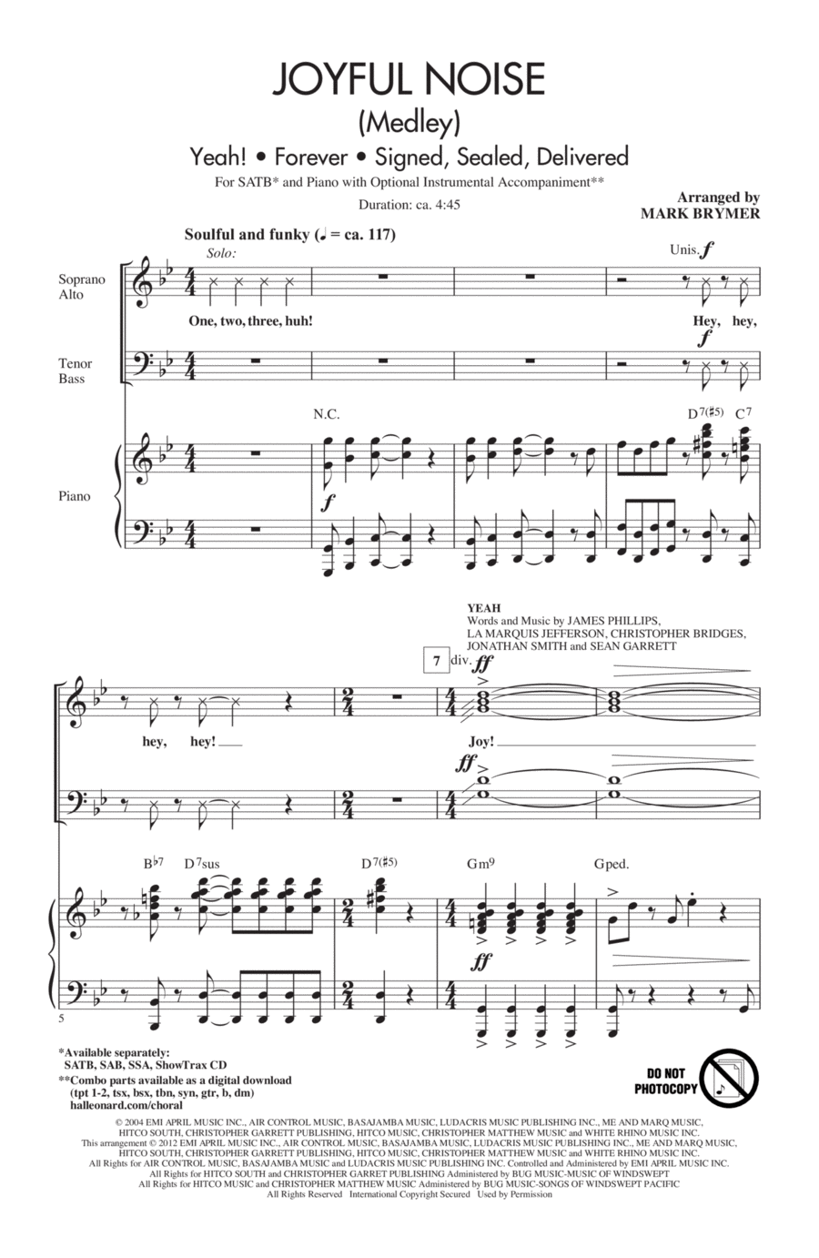 Joyful Noise (Medley) 4-Part scores gallery preview page 1
