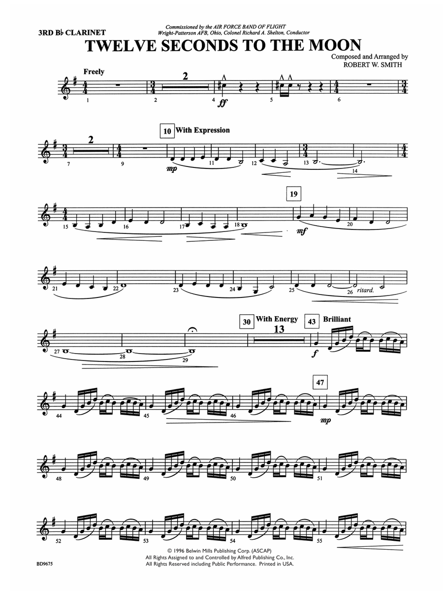Twelve Seconds to the Moon: 3rd B-flat Clarinet