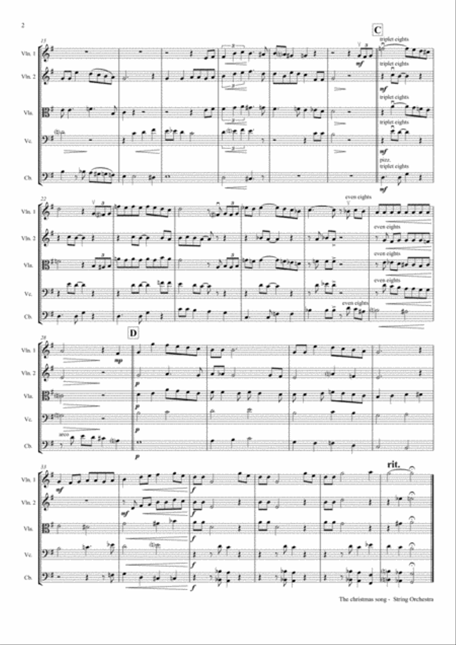 The Christmas Song (Chestnuts Roasting On An Open Fire) String Orchestra scores gallery preview page 3