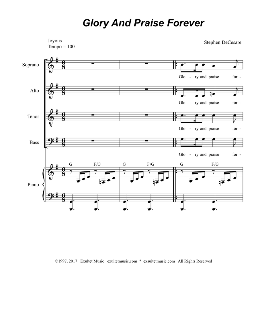 Glory and Praise Forever Glory and Praise Forever 4-Part scores gallery preview page 1