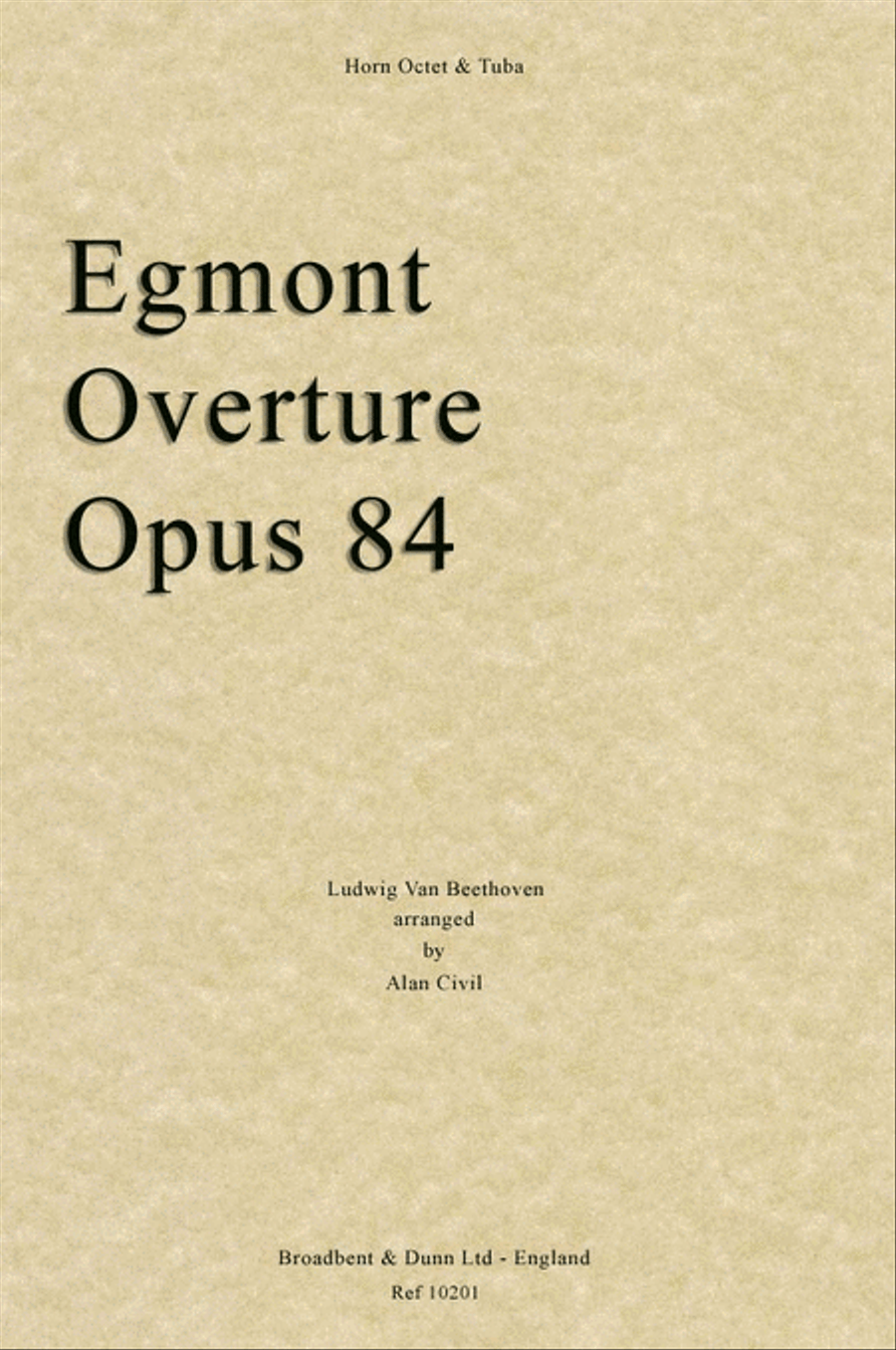 Egmont Overture, Opus 84 Egmont Overture, Opus 84 Chamber Music scores gallery preview page 1