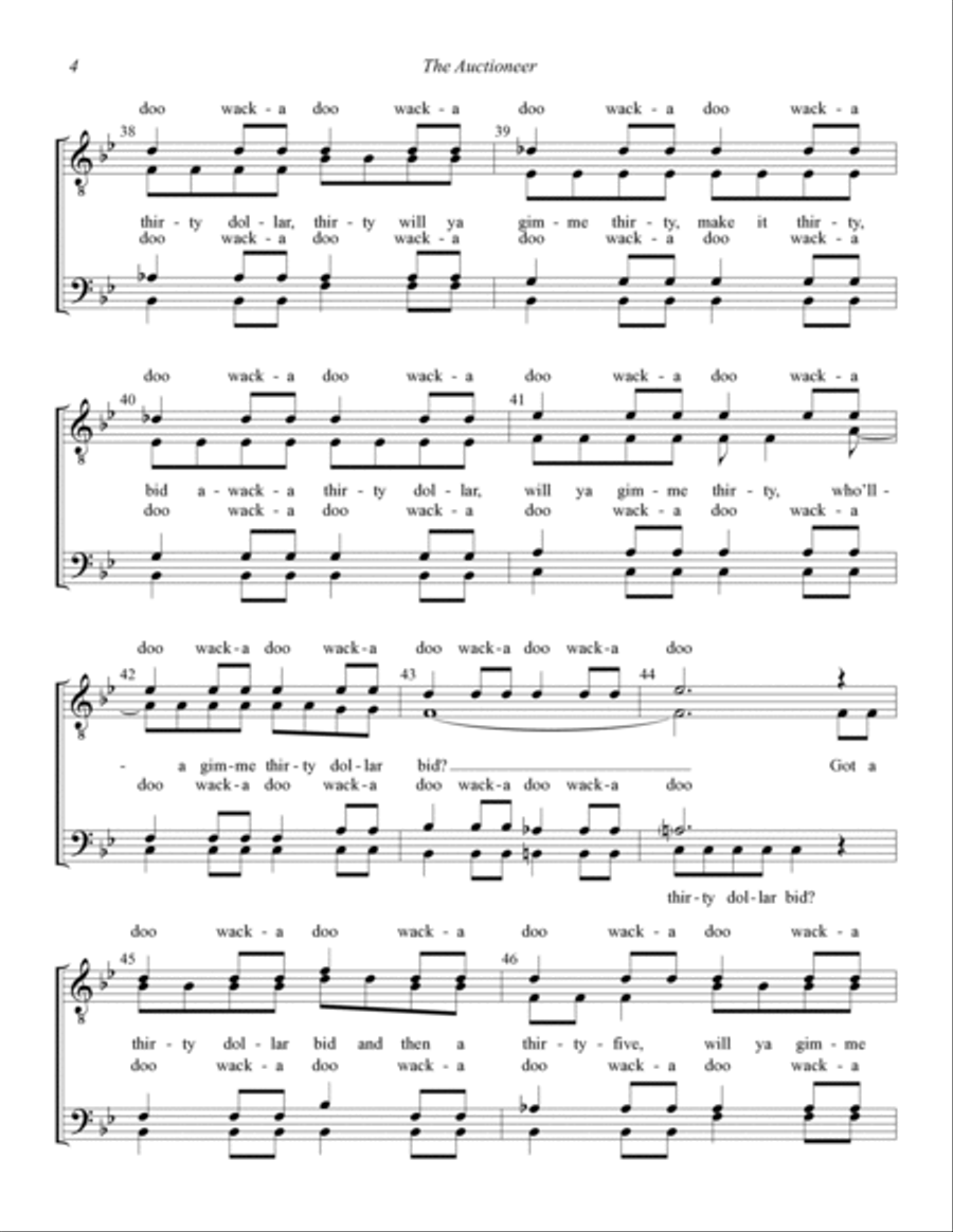 The Auctioneer (arr. Greg Blackwell) TTBB scores gallery preview page 4