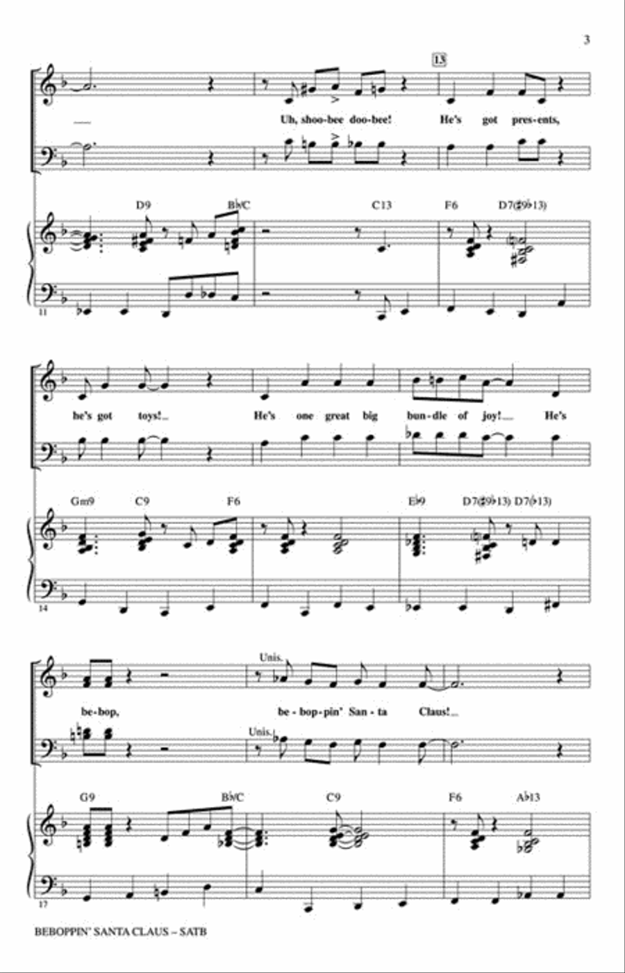 Beboppin' Santa Claus Beboppin' Santa Claus Vocal Jazz Ensemble scores gallery preview page 3