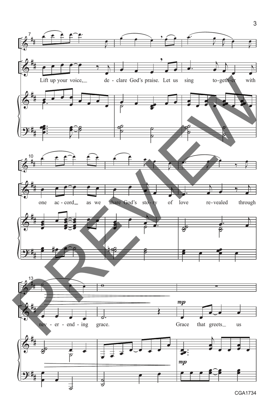 NeverEnding Grace (Unison/Two-part) Unison Choir scores gallery preview page 4