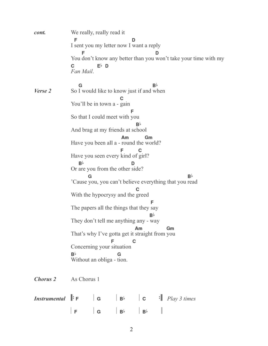 Fan Mail Fan Mail Acoustic Guitar scores gallery preview page 2