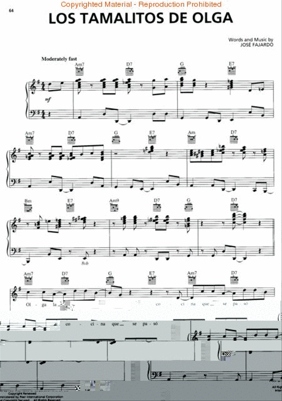 Cuba Piano, Vocal, Guitar scores gallery preview page 2