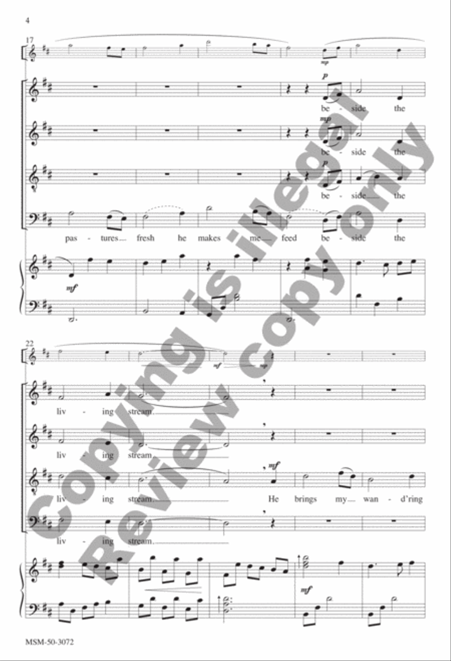 My Shepherd Will Supply My Need 4-Part scores gallery preview page 4