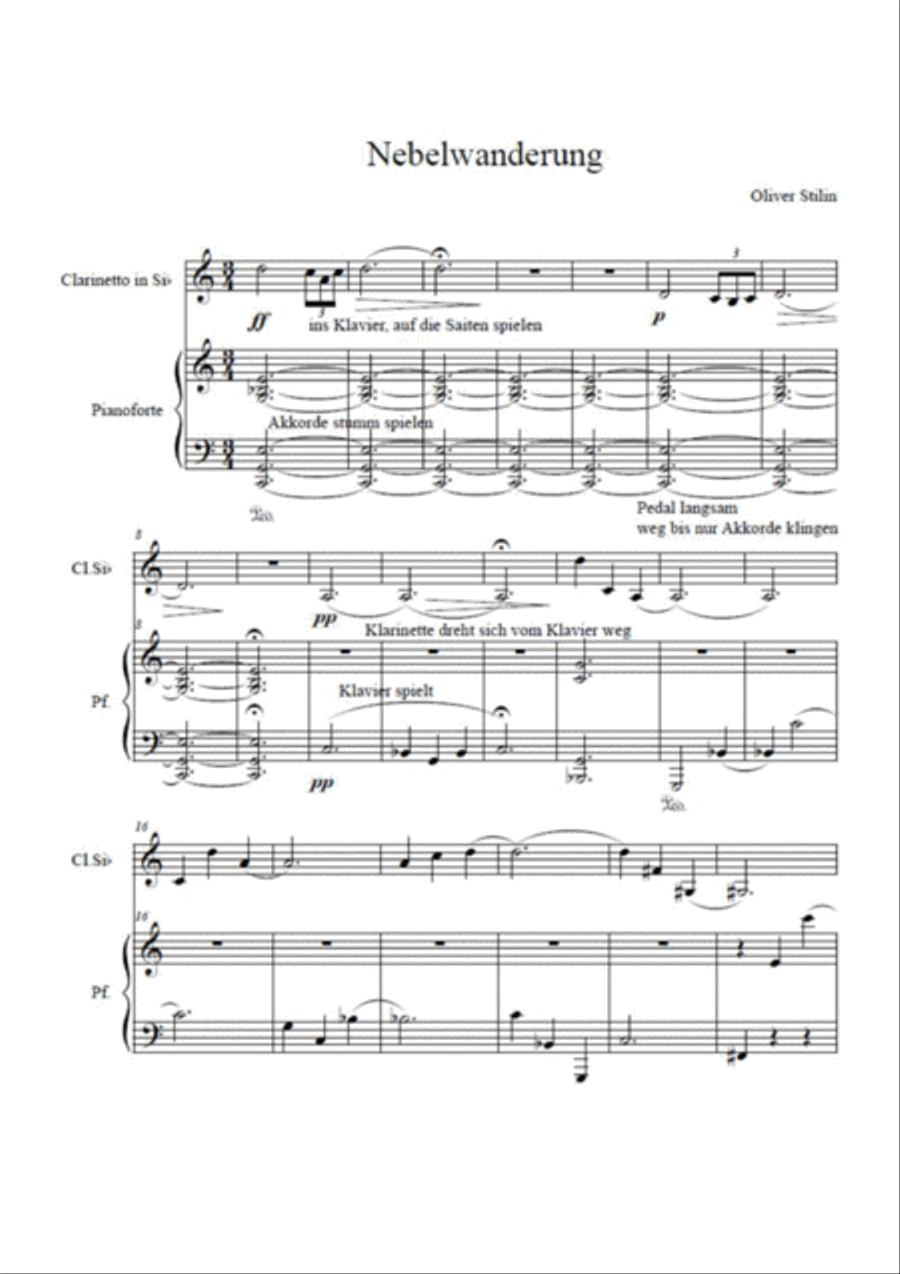 Fog Walk - Nebelwanderung Clarinet Solo scores gallery preview page 2