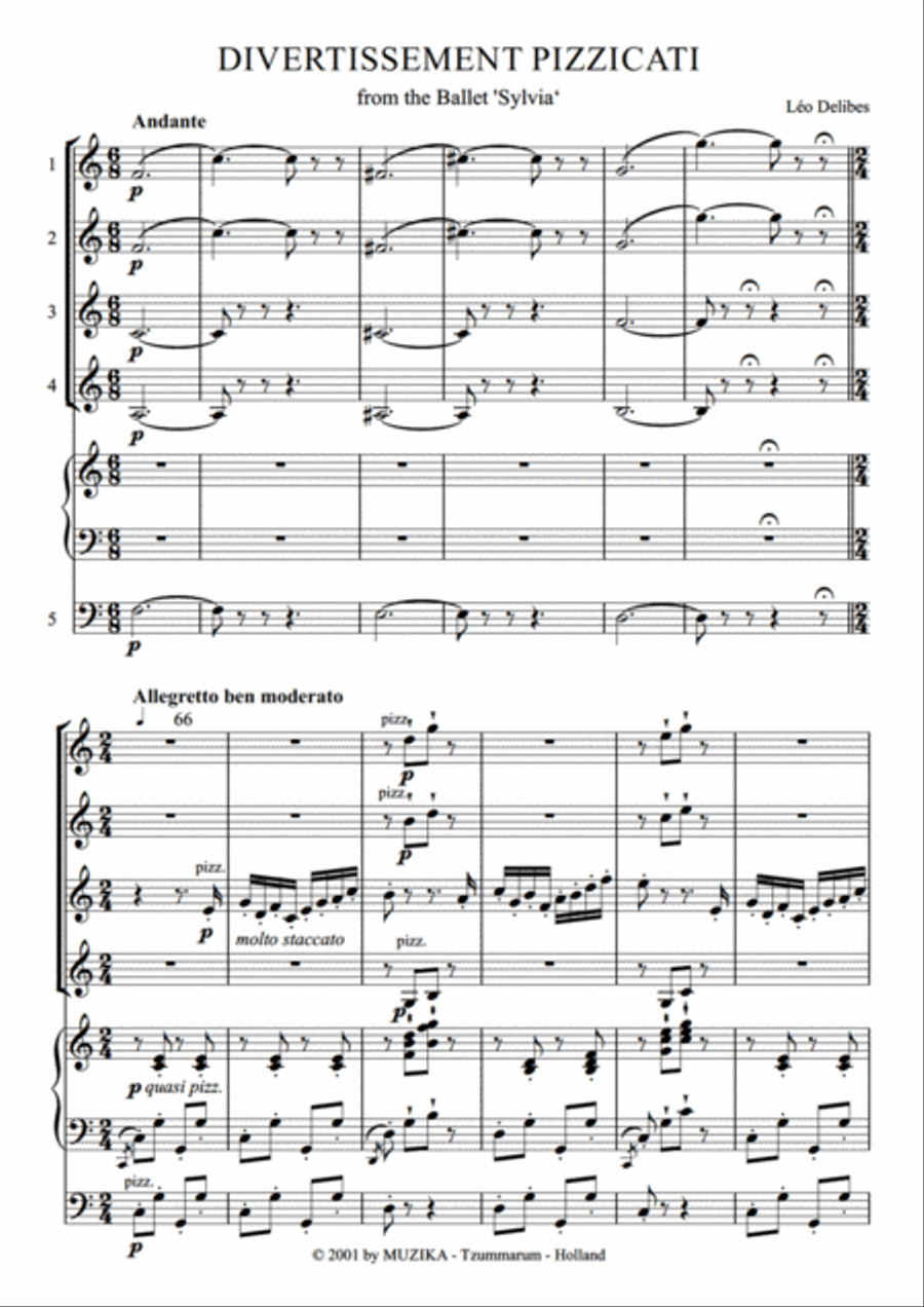 Divertissement pizzicati Set of Parts scores gallery preview page 3