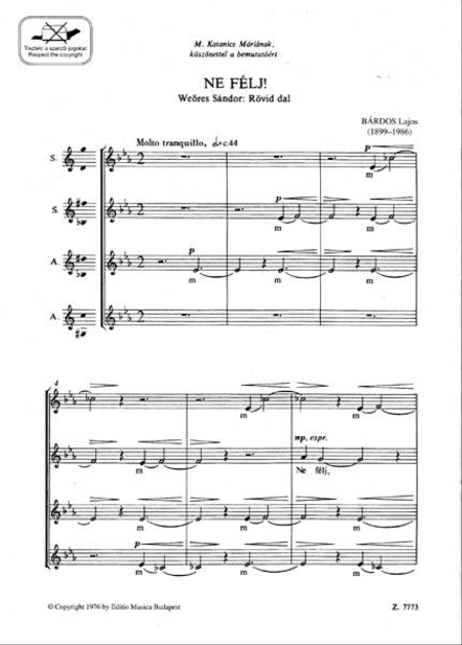Ne félj! A Cappella scores gallery preview page 3