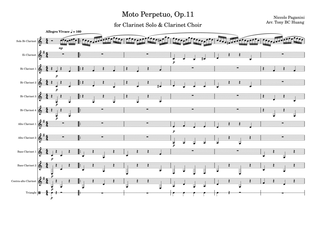 Paganini: Moto perpetuo, Op.11 for Clarinet Solo & Clarinet Choir