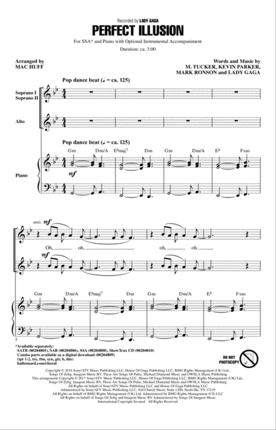 Perfect Illusion SSA scores gallery preview page 1