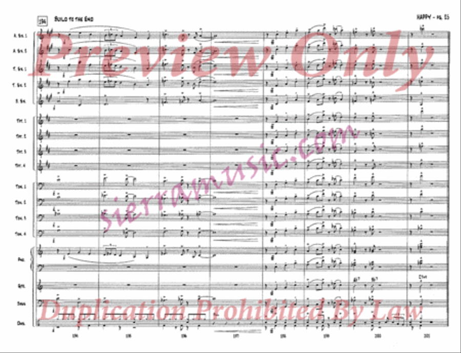 Happy (from One Foot in the Swamp) Jazz Ensemble scores gallery preview page 26