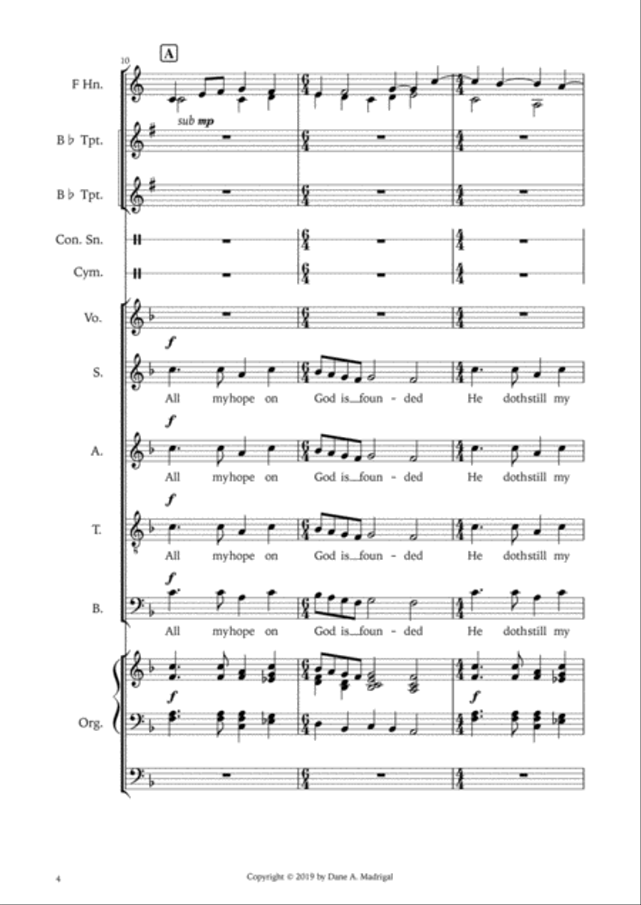 All My Hope on God Is Founded (Full Score & Parts) 4-Part scores gallery preview page 6