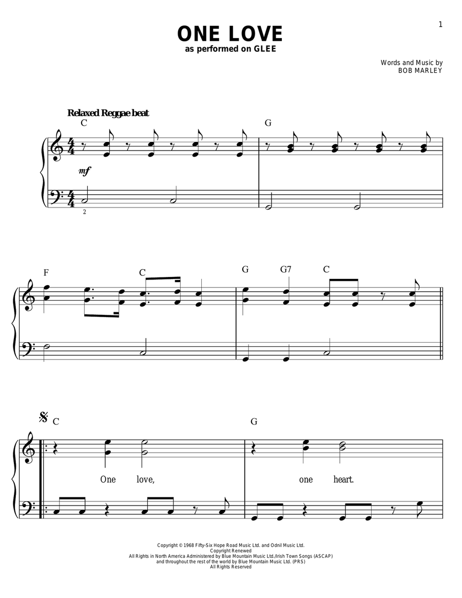 One Love Voice scores gallery preview page 1