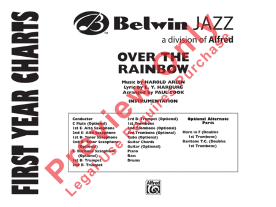 Over the Rainbow Jazz Ensemble scores gallery preview page 2