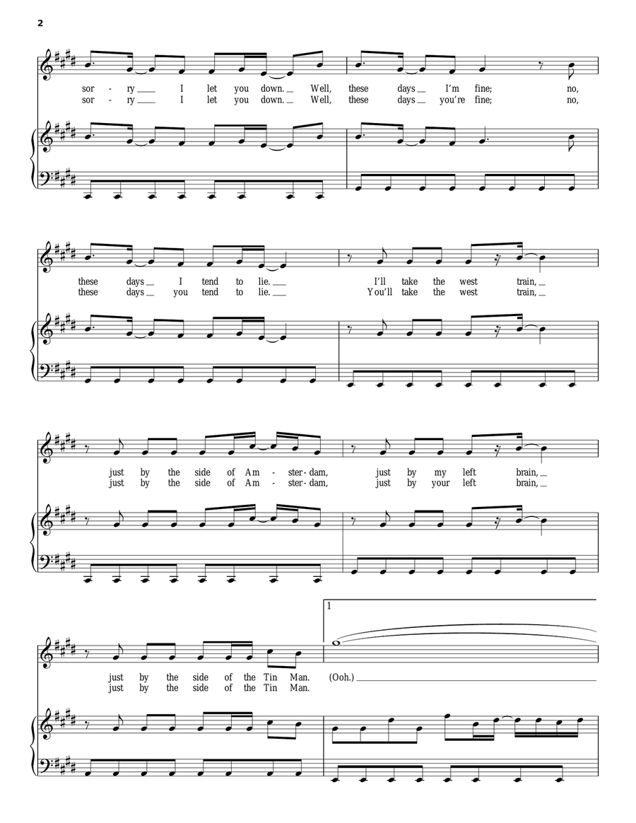 Amsterdam Amsterdam Piano, Vocal, Guitar scores gallery preview page 2