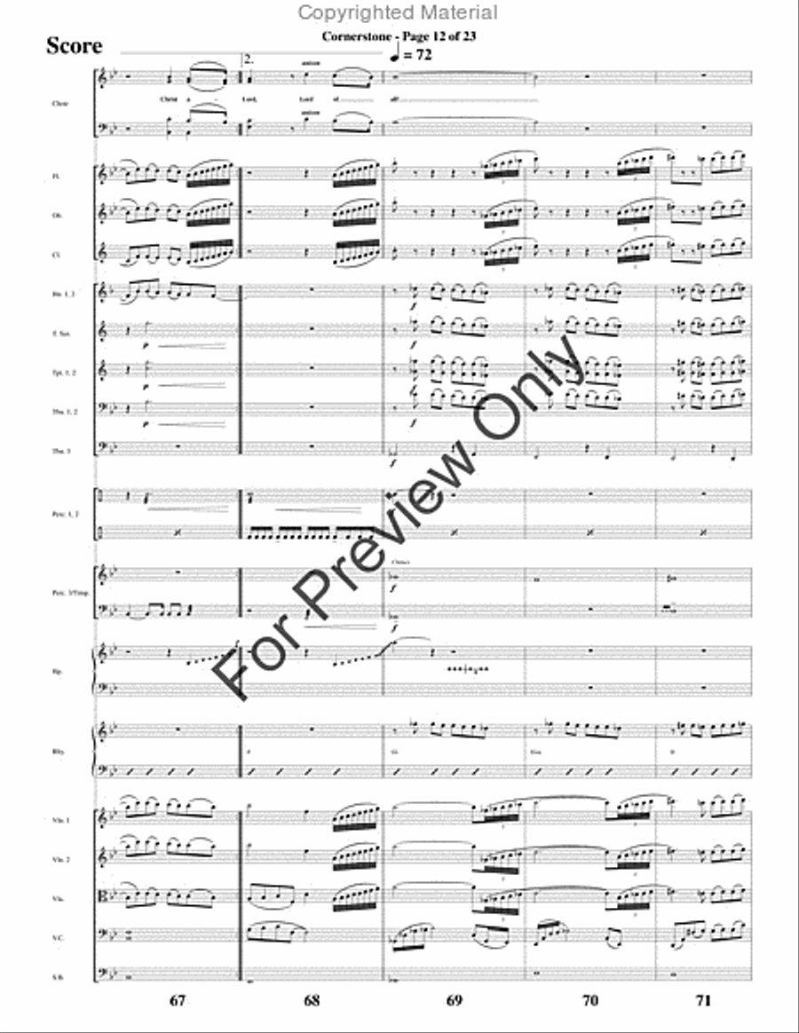 Cornerstone with Mighty To Save - Orchestration 4-Part scores gallery preview page 5