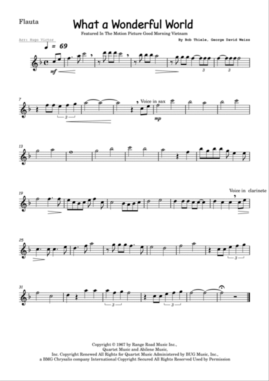 What A Wonderful World Clarinet scores gallery preview page 6