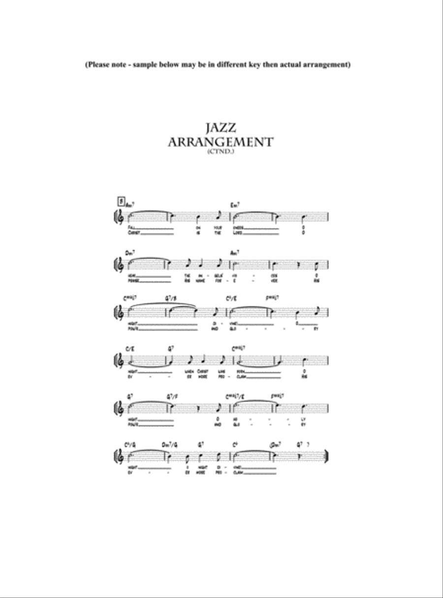 O Holy Night - Lead sheet arranged in traditional and jazz style (key of Bb) Jazz Ensemble scores gallery preview page 5