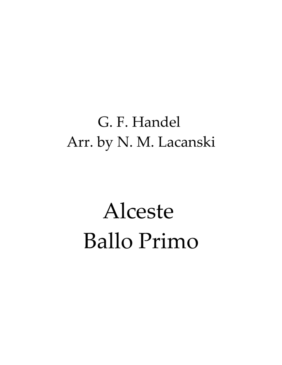 Alceste Ballo Primo String Orchestra scores gallery preview page 1