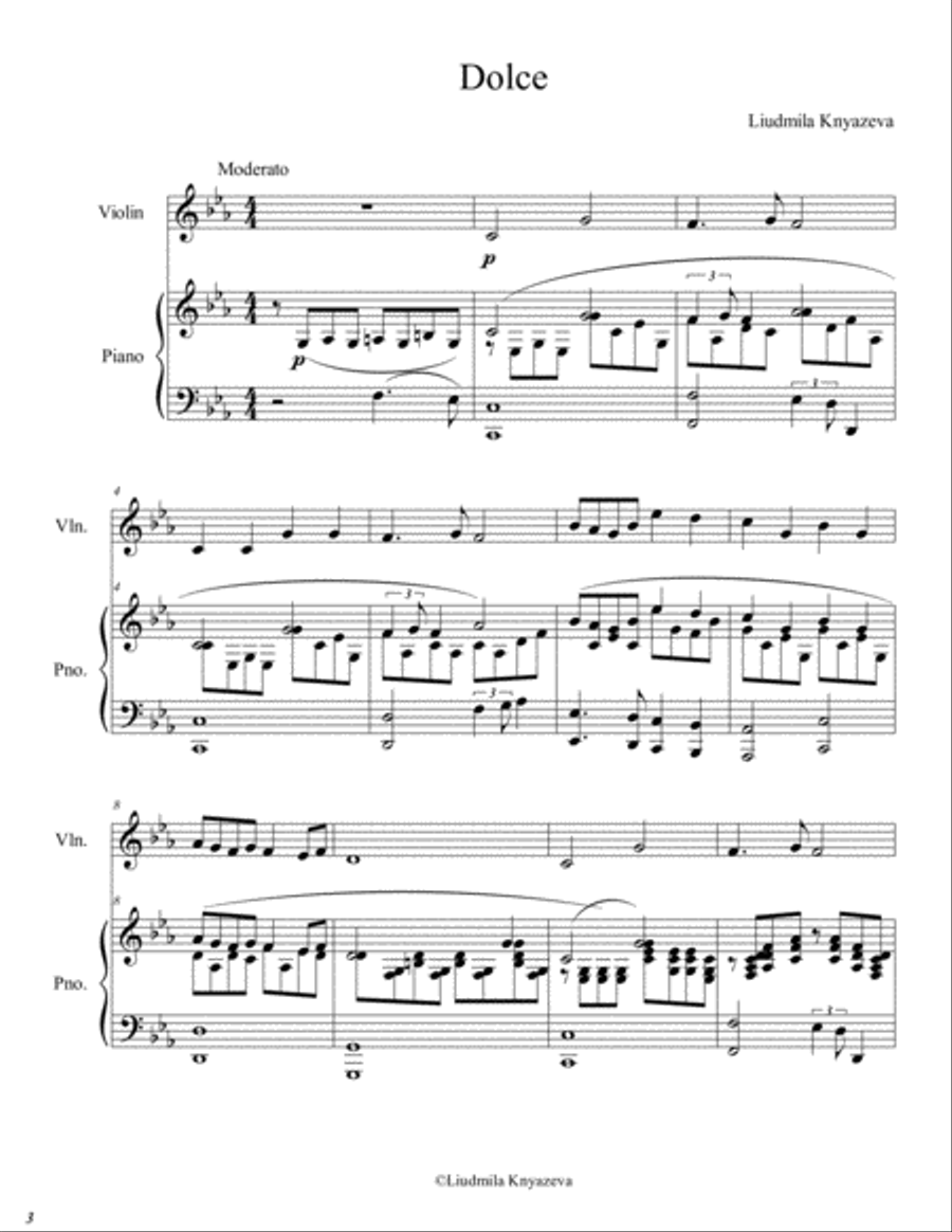 Dolce Violin Solo scores gallery preview page 1