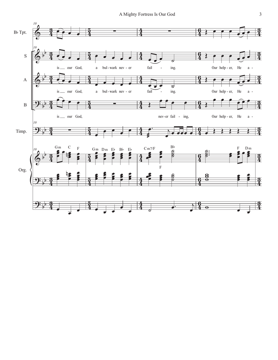 A Mighty Fortress Is Our God (Vocal Trio - (SAB) 3-Part scores gallery preview page 3