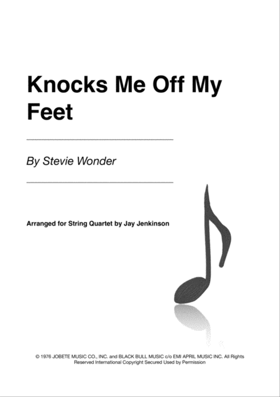 Knocks Me Off My Feet String Quartet scores gallery preview page 1