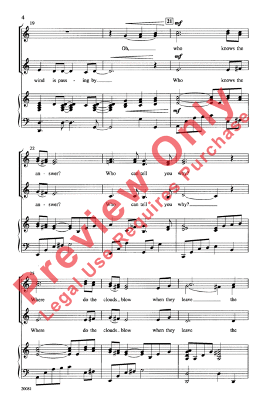 Who Has Seen the Wind? Women's Choir scores gallery preview page 4