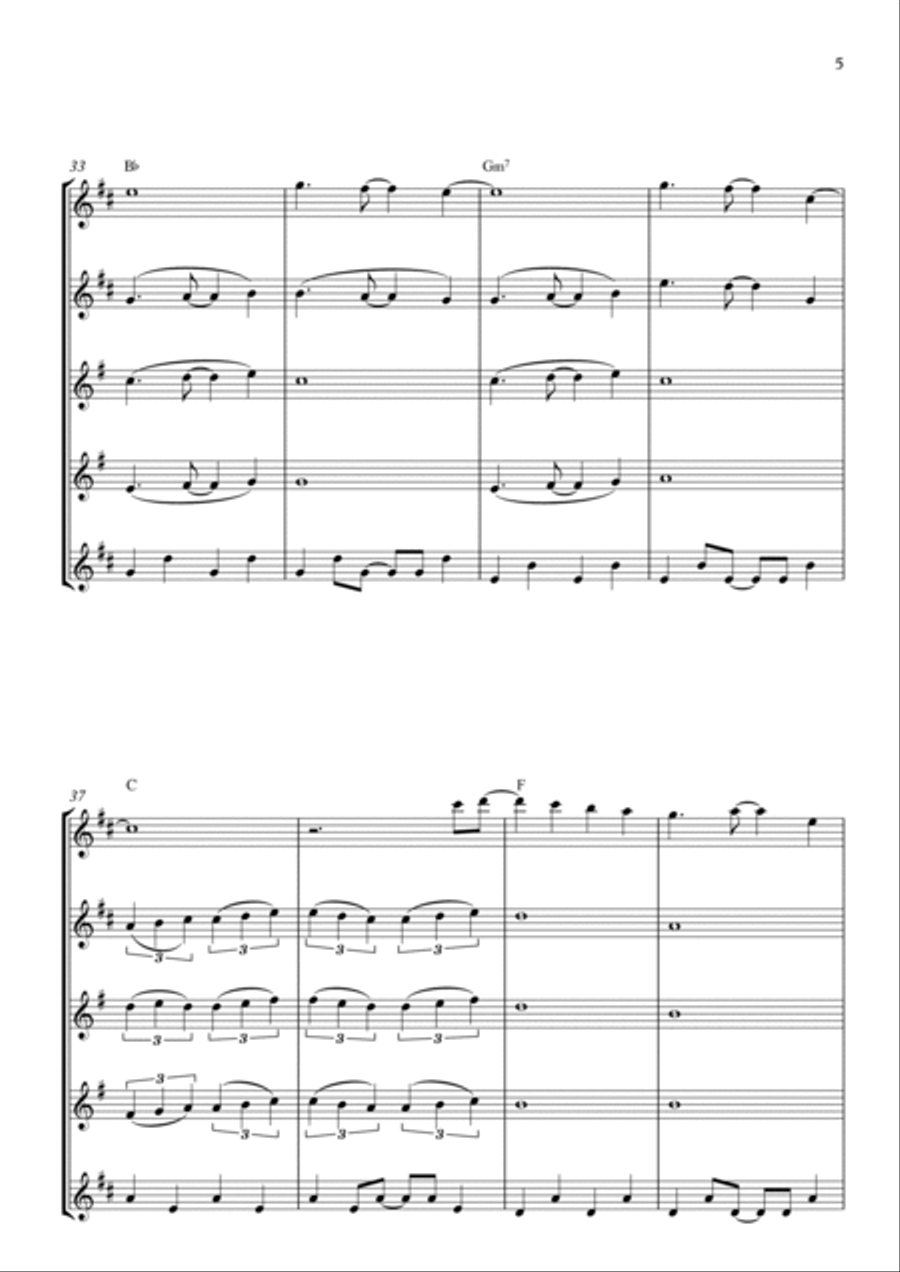 As It Was Saxophone Quintet scores gallery preview page 5