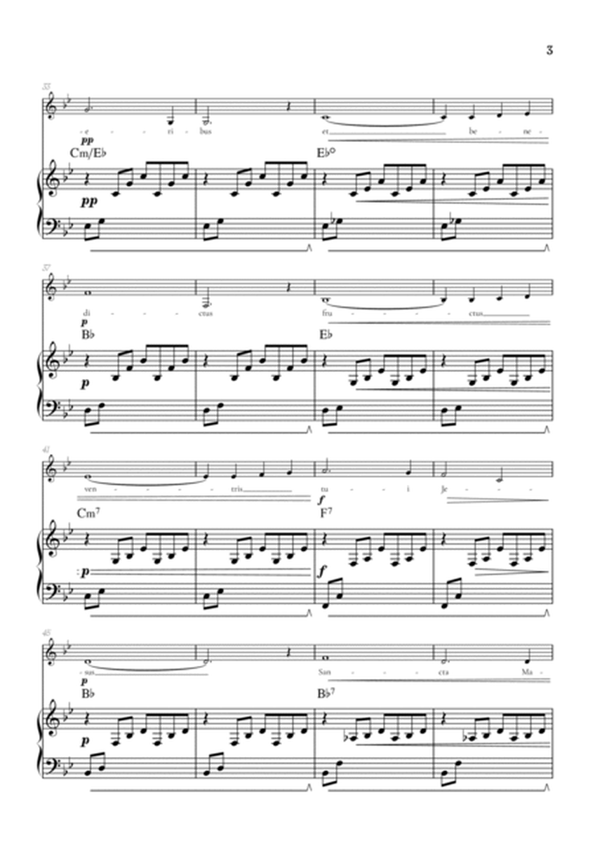 Bach / Gounod Ave Maria in Bb major [Bb] • soprano sheet music with piano accompaniment and chords image number null