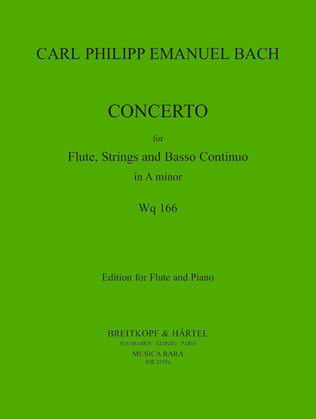 Book cover for Flute Concerto in A minor Wq 166