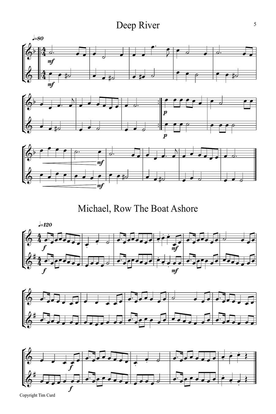 9 Spirituals, Duets For Trumpet And Alto Saxophone Alto Saxophone scores gallery preview page 5