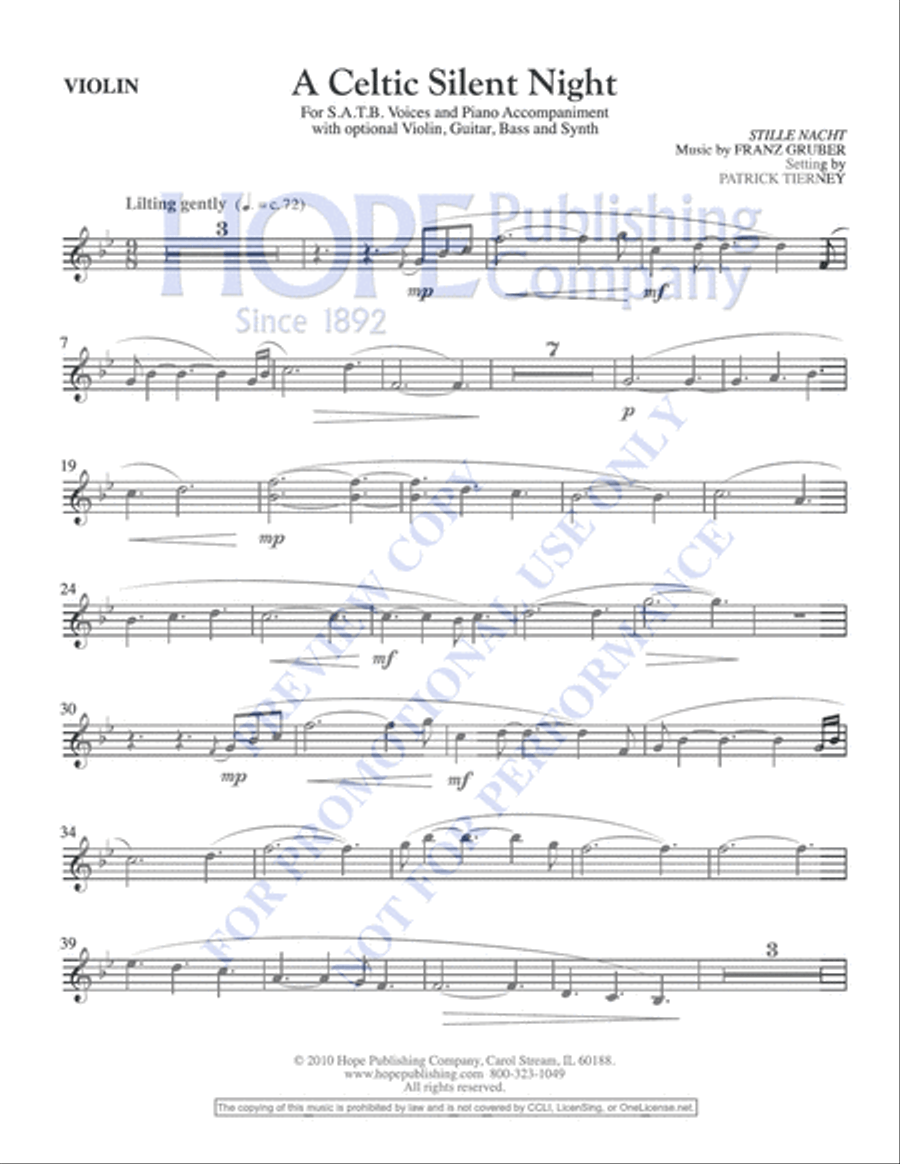 A Celtic Silent Night Choir scores gallery preview page 2