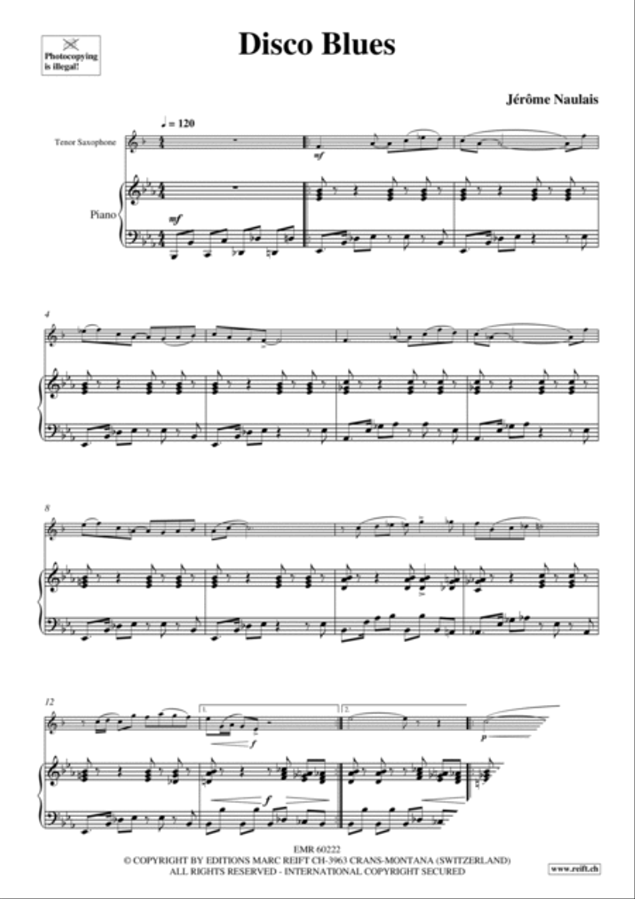 Disco Blues Tenor Saxophone scores gallery preview page 4